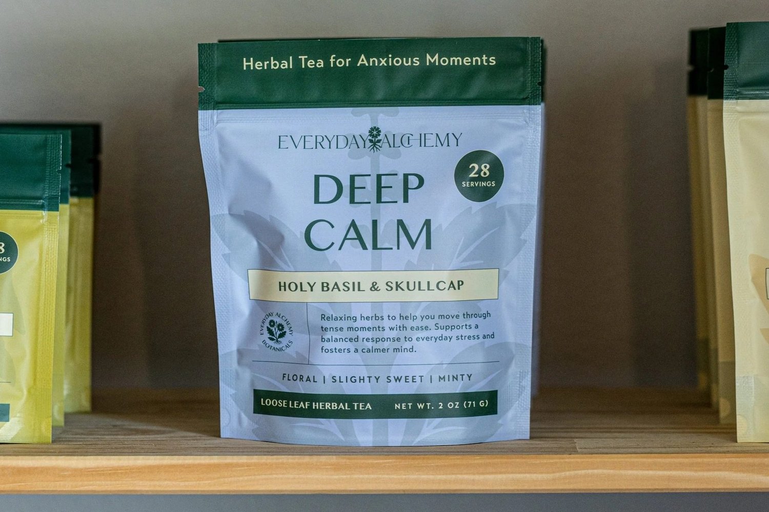 Deep Calm blend on a studio shelf